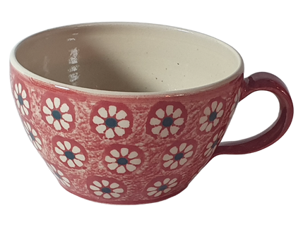 französische Kaffeetasse rote Blume