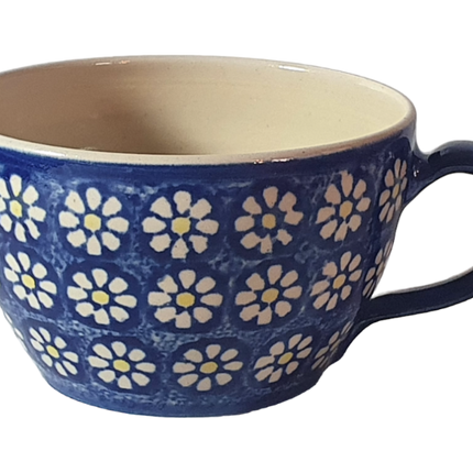 französische Kaffeetasse blaue Blume