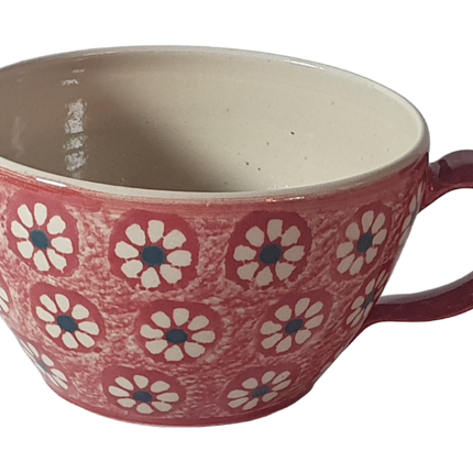 französische Kaffeetasse rote Blume