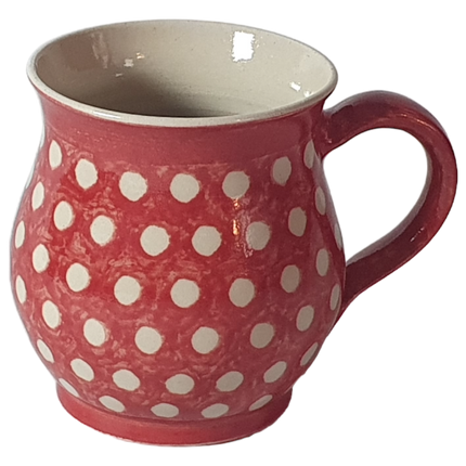 geschwungener Keramik Kaffeetopf Rot