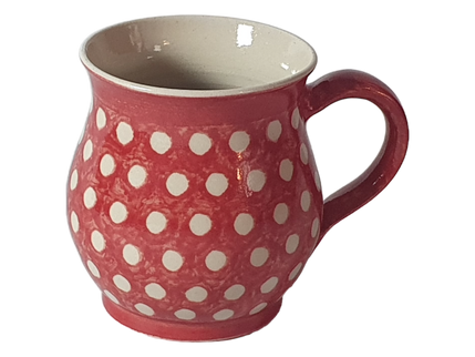 geschwungener Keramik Kaffeetopf Rot