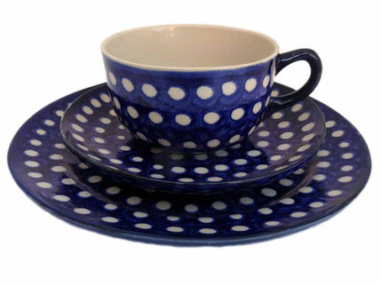 Keramik Kaffeegedeck BlauWeiss