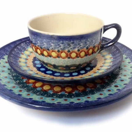 Keramik Kaffeegedeck BunteKanten