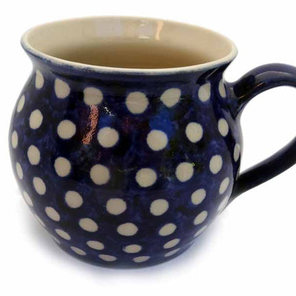 Keramik Kaffeetopf bauchig BlauWeiss