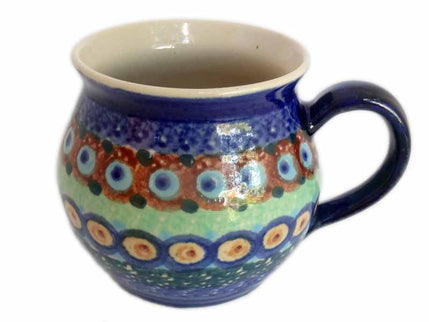 Keramik Kaffeetopf bauchig BunteKanten