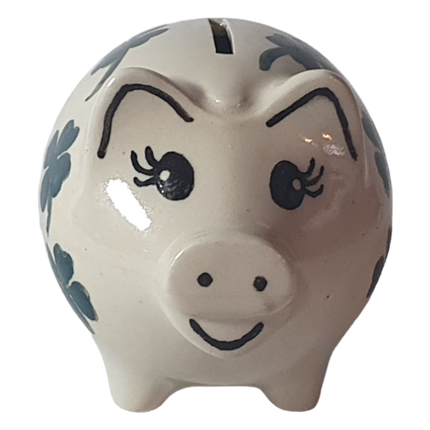 Keramik Sparschwein Kleeblatt